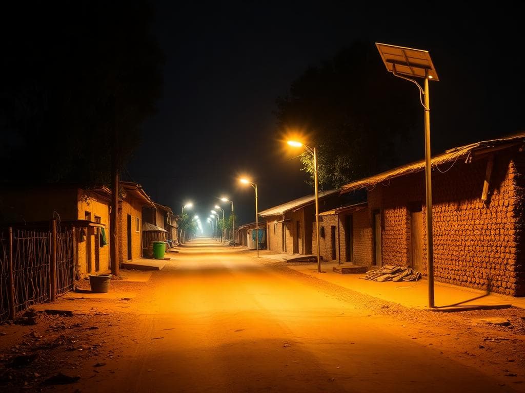 Solar-lit Ethiopian village